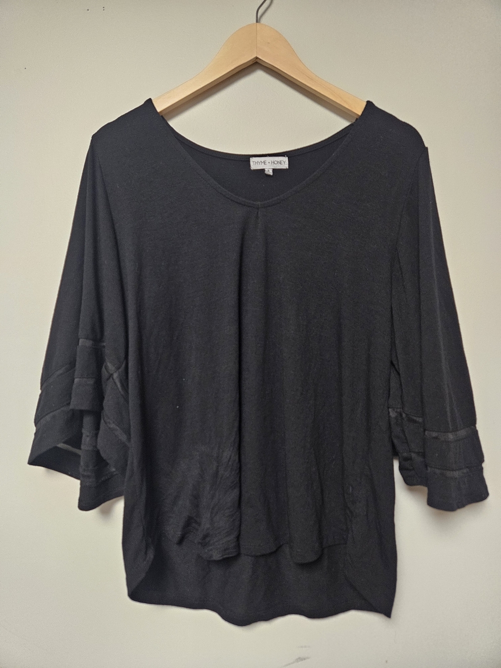 Thyme & Honey Black Dolman Sleeve Blouse